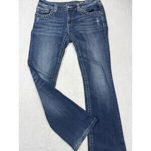 Miss Me VTG Boot Cut Womens Embellished Rhinestone Flare Leg Jeans 32-33” Waist